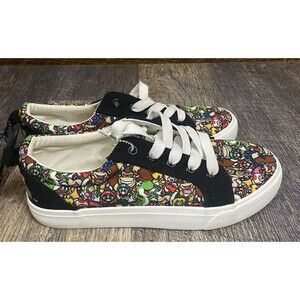 NWT New Nintendo Super Mario Bros Low Top Shoes Youth Size 5 Gamer Luigi Yoshi